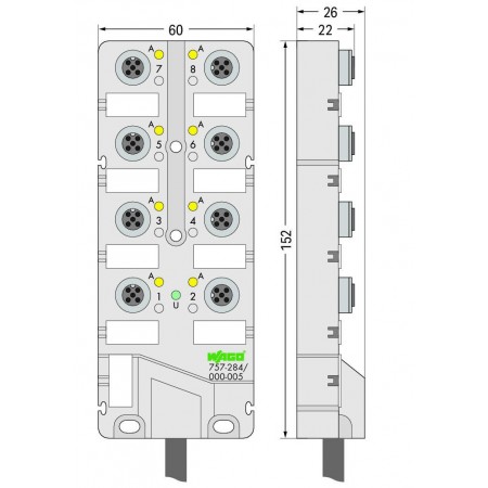 757-285/000-010 M12, 8 yollu, 5 kutuplu, 10m kablolu OPur, halojen free, LED‘ li 757-285/000-010 M12, 8 yollu, 5 kutuplu, 10m kablolu OPur, halojen free, LED‘ li